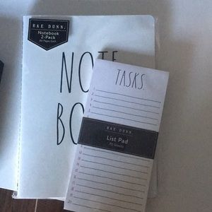 Brand new Rae Dunn notebooks and tasks list.